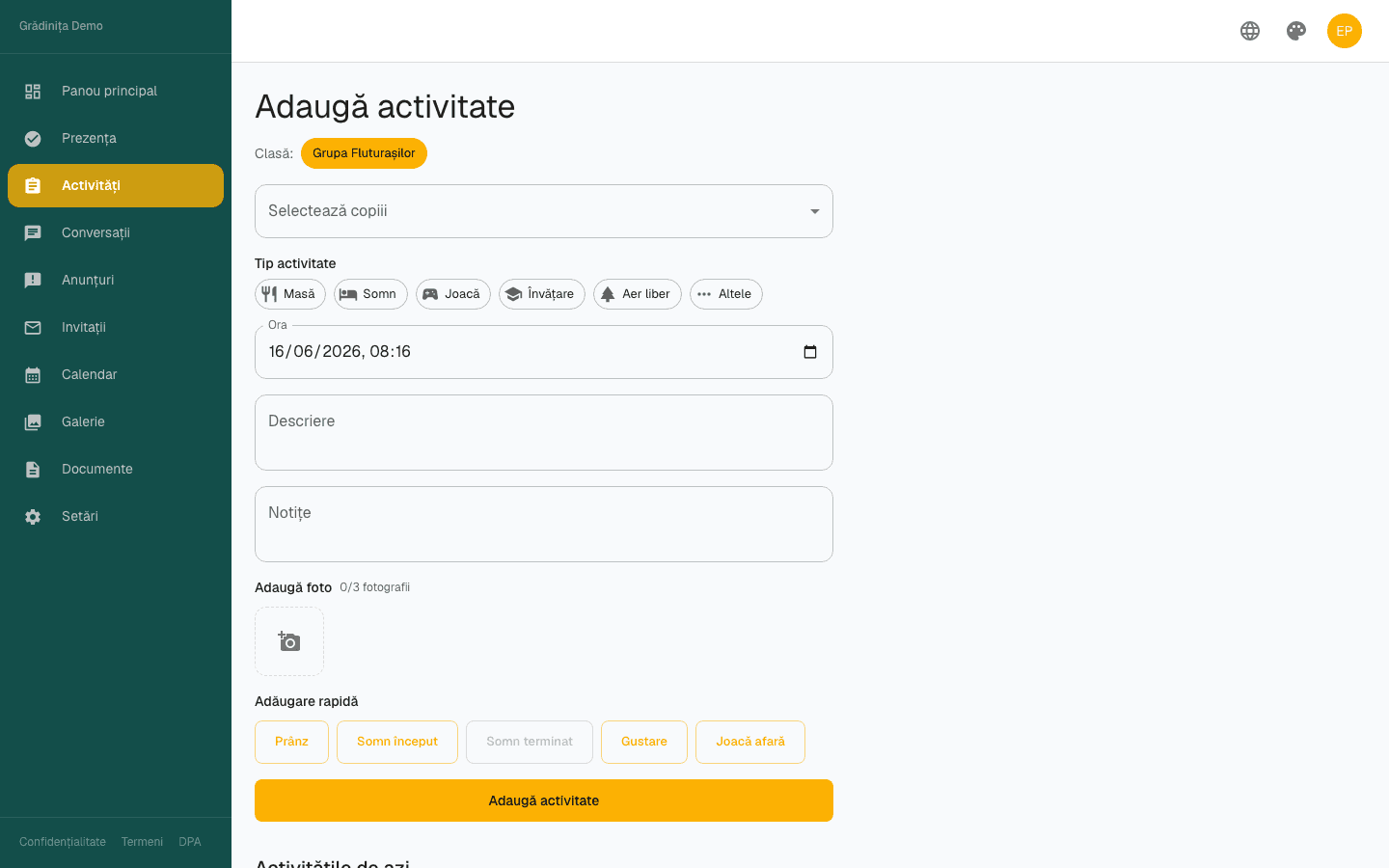 Pentru educatoare